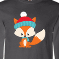 thumbnail image 4 of Inktastic Cute Fox, Fox With Hat And Scarf, Orange Fox Long Sleeve T-Shirt, 4 of 5
