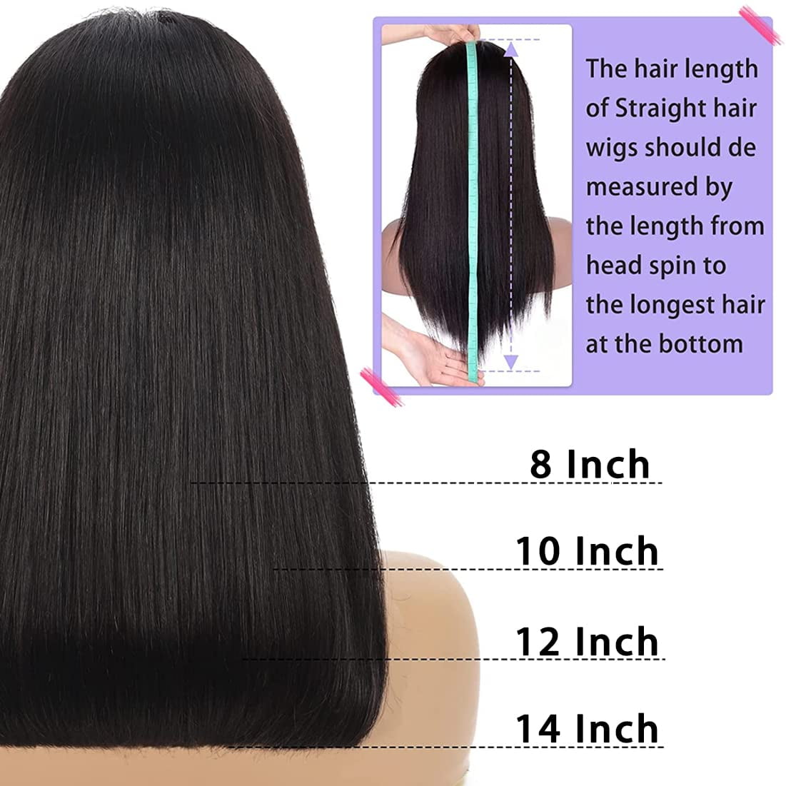 Bob Wig Human Hair Wig Short 13x4 Lace Front Wigs Human Hair Pre Plucked 10 Inch Bob Wig Short Wigs for Black Women Bob Wigs Human Hair 180% Density With Baby Hair Natural Black Straight Glueless