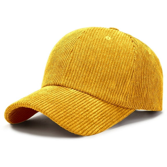 HNMKIU Corduroy Baseball Cap for Men and Women Stylish Casual Sun Hat with Soft Texture Versatile Sunshade Design Yellow,One Size