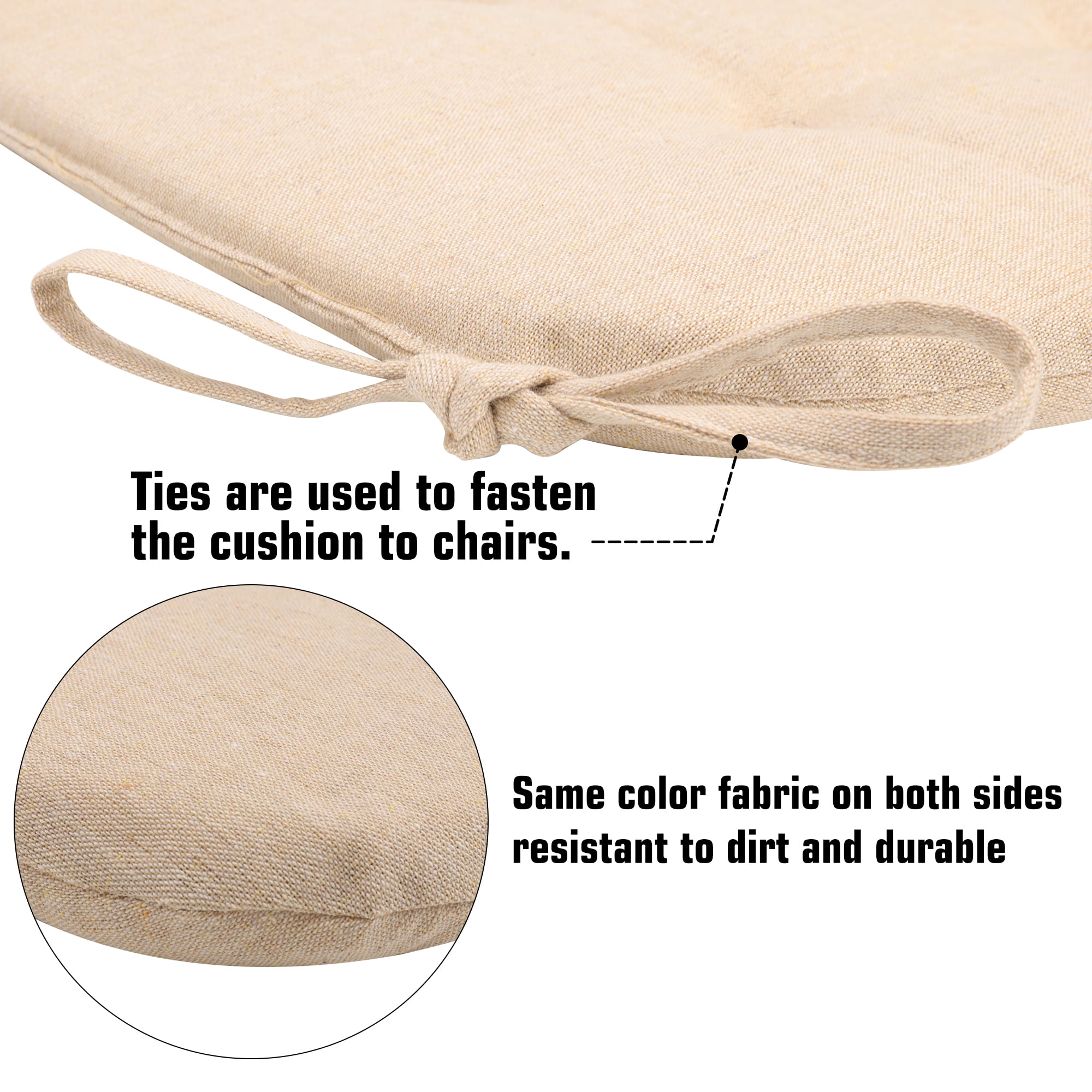 LELINTA Patio Seat Cushions D16 x W17 Inches Outdoor Chair Pads All Weather Chair Cushions for Garden Patio Furniture Chair Home Set of 4