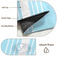 thumbnail image 6 of 2'x6' Rug Runners for Hallways Kitchen, Aqua White Stripe Non Slip Entryway Beside Floor Carpet Runner, Modern Rustic Vertical Striped Washable Laundry Room Bedroom Throw Rugs Mat for Family Pet, 6 of 8