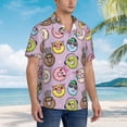 thumbnail image 5 of Xecao Cute Donuts print Hawaiian shirt - a stylish short-sleeve button-down for men, perfect for casual beach and tropical outings., 5 of 9