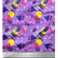 thumbnail image 1 of Soimoi Purple polyester Crepe Fabric Circle & Triangle Geometric Print Fabric by Yard 42 Inch Wide, 1 of 3