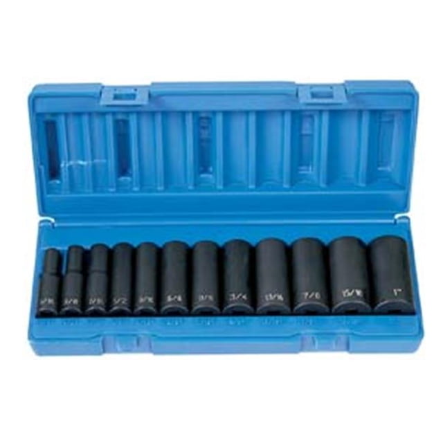 GY1213D Ensemble de 12 Pcs de Profondeur Pneumatique Gris 3/8 Pouces