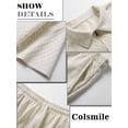 thumbnail image 3 of Colsmile Men's 2-Piece Summer Outfit Set - Textured Quarter-Zip Polo Shirt & Drawstring Shorts, Casual Vacation Summer Set, 3 of 9