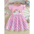 thumbnail image 5 of WIBACKER Sequin Toddler Girls Summer Dress Ruffled Sleeve Tulle Unicorn Dress 1-8 Years, 5 of 10