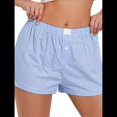 thumbnail image 4 of Pantalones Cortos de Pijama A Cuadros Y2K para Mujer, Bóxers Elásticos, Ropa de Calle Raya L, 4 of 10