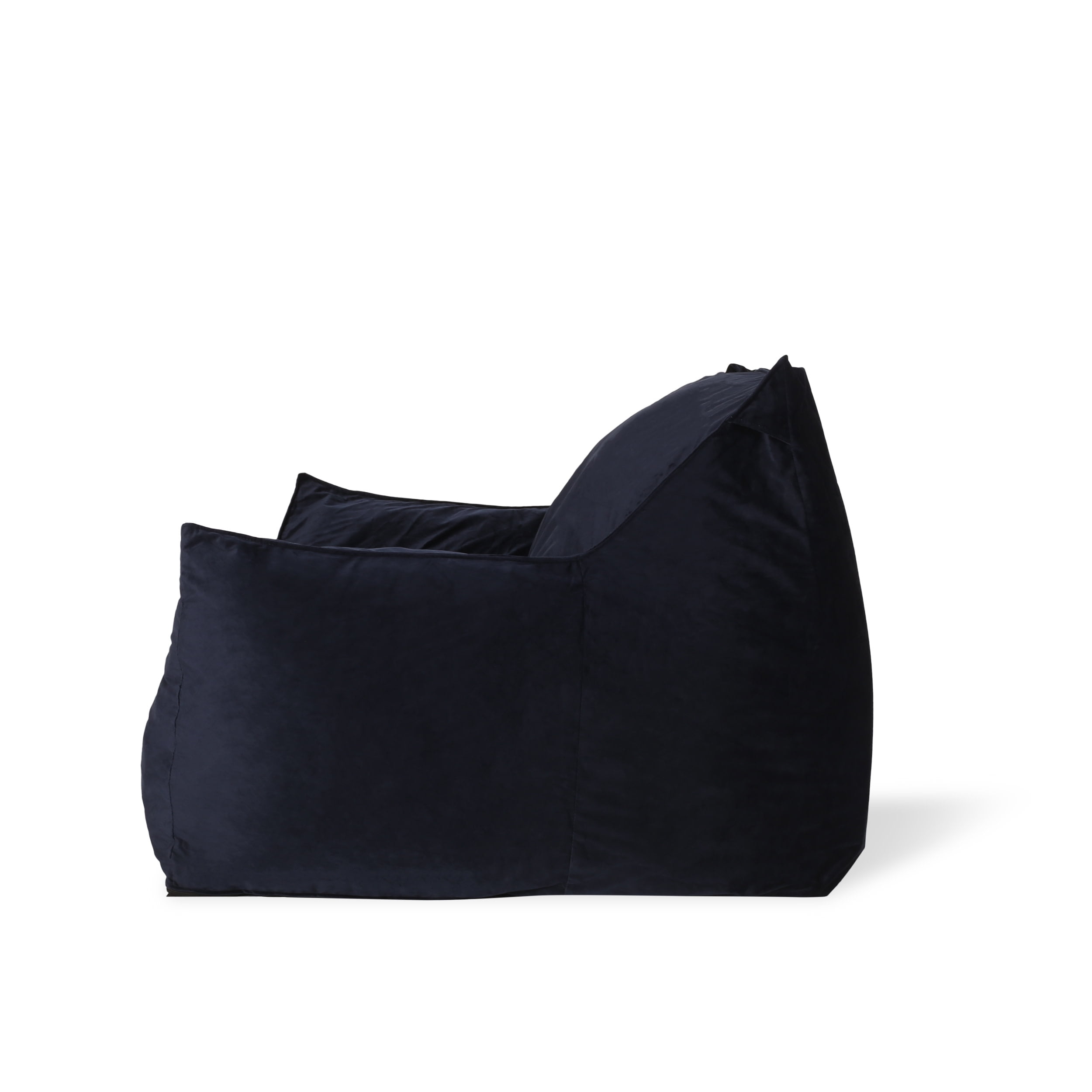 Noble House Velie Velvet Bean Bag Chair, Midnight Blue