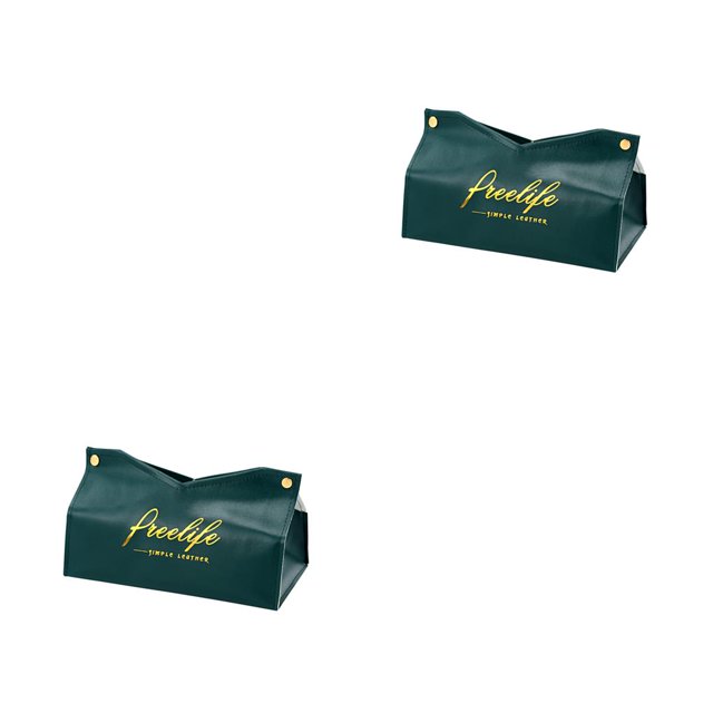 Caja de pañuelos de escritorio Bearachild Boca en V verde oscuro 2piezas