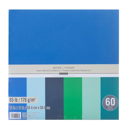 UPC: 0191518090079 | Waves 12  x 12  Linen Texture Cardstock by Recollections™  60 Sheets