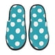 thumbnail image 1 of Fotbe Sky Blue And White Polka Dot Pantuflas Peludas para Mujer con Estampado, Zapatillas de Peluche, Zapatos de Invierno para Casa, Uso Interior y Exterior-Large, 1 of 8
