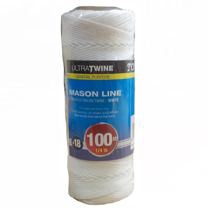 164317 ROPE BRAIDED NYLON TWINE WHITE 328FT FOR CHALK AND MASON LINE