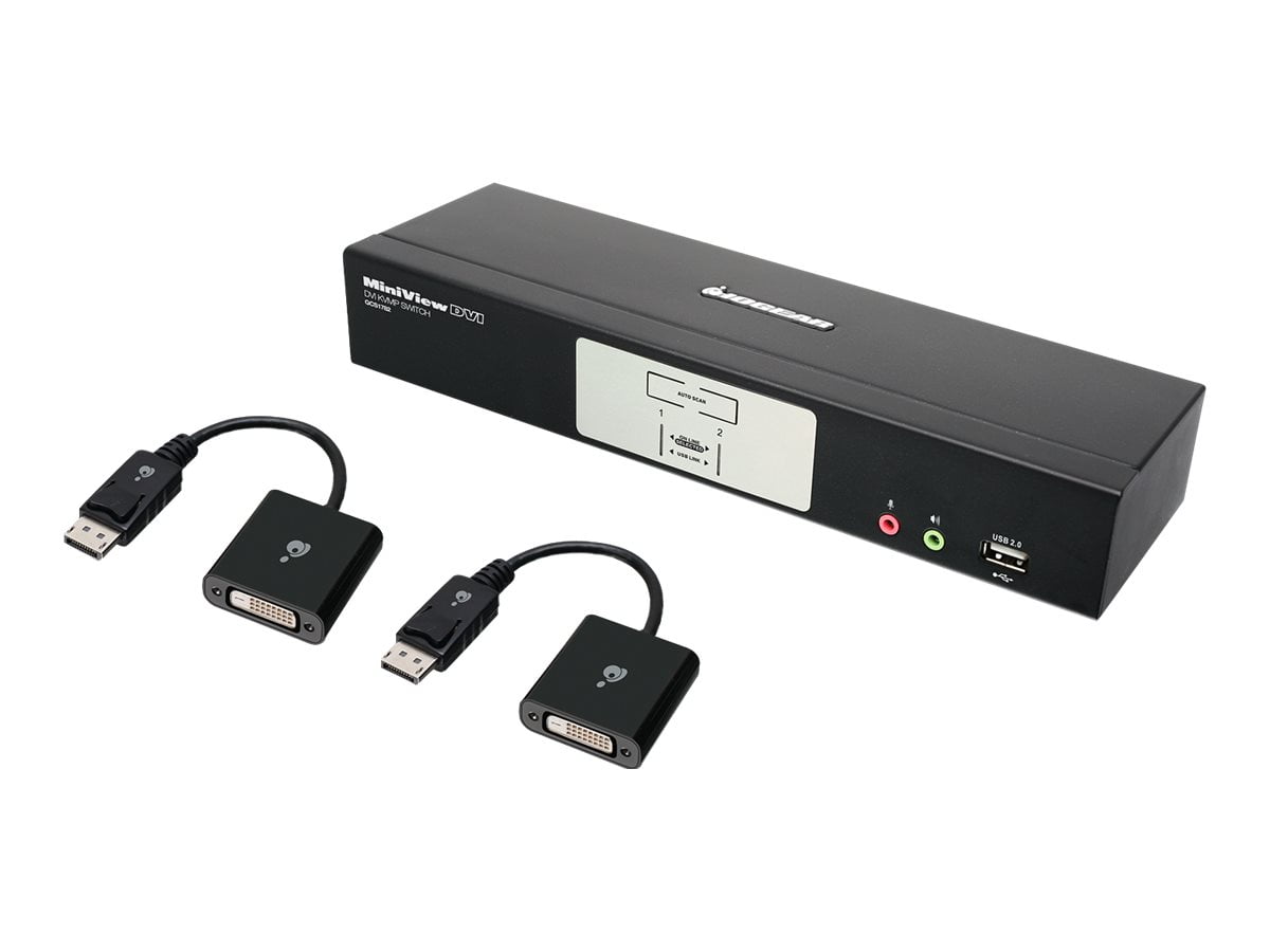 IOGEAR 2Port DualLink DVI and DisplayPort KVM Kit Cables Included