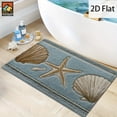 thumbnail image 4 of 2D Flat, 2D Flat, 1pc a Flat Starfish And Shell Design Anti-Slip Mat Made of Flannel, Featuring a Soft Plush Texture. Ideal for Use in Bathrooms, Doorways, Kitchens, Living Rooms, 4 of 14
