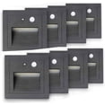 thumbnail image 1 of Luz de pared empotrada de 8 LED Aplique de pared de 3 W Lámpara de luz de paso de escalera Sensor de movimiento Luz empotrada en el piso Luz de escalera Lámpara de pasillo 2800 K Blanco cálido, 1 of 5