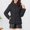 Black, variant on Drovellove Plus Size Women's Casual Long Sleeve Hooded Jacket with Pockets | 100% Polyester Irregular Hem Outwear for Winter, Daily Wear, Dates, Parties, Work, School