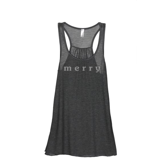 Merry Women's Fashion Sleeveless Flowy Racerback Workout Yoga Tank Top Charcoal Grey X-Large