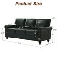 thumbnail image 6 of 80'' Faux Leather Sofa with Storage Seats, Classic 3-Seater Couch with Nailhead Trim, Easy Assembly (Black), 6 of 7
