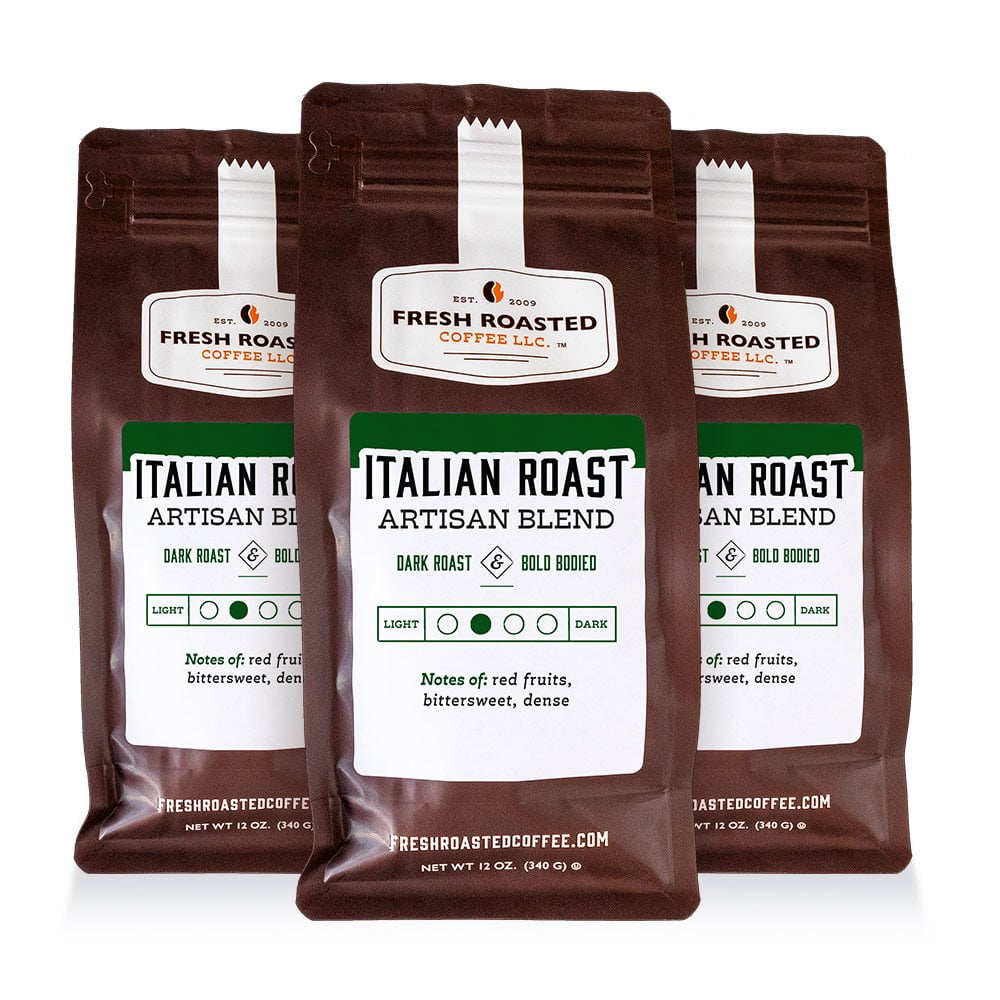 Fresh Roasted Coffee LLC, Italian Roast Espresso Blend, Whole Bean, 12