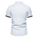 thumbnail image 4 of Mens Manga Corta Botón Abajo Camisas Empalmadas Girar Abajo Cuello, Ligero Negocio Casual Hombres Camisas de Verano, 4 of 9
