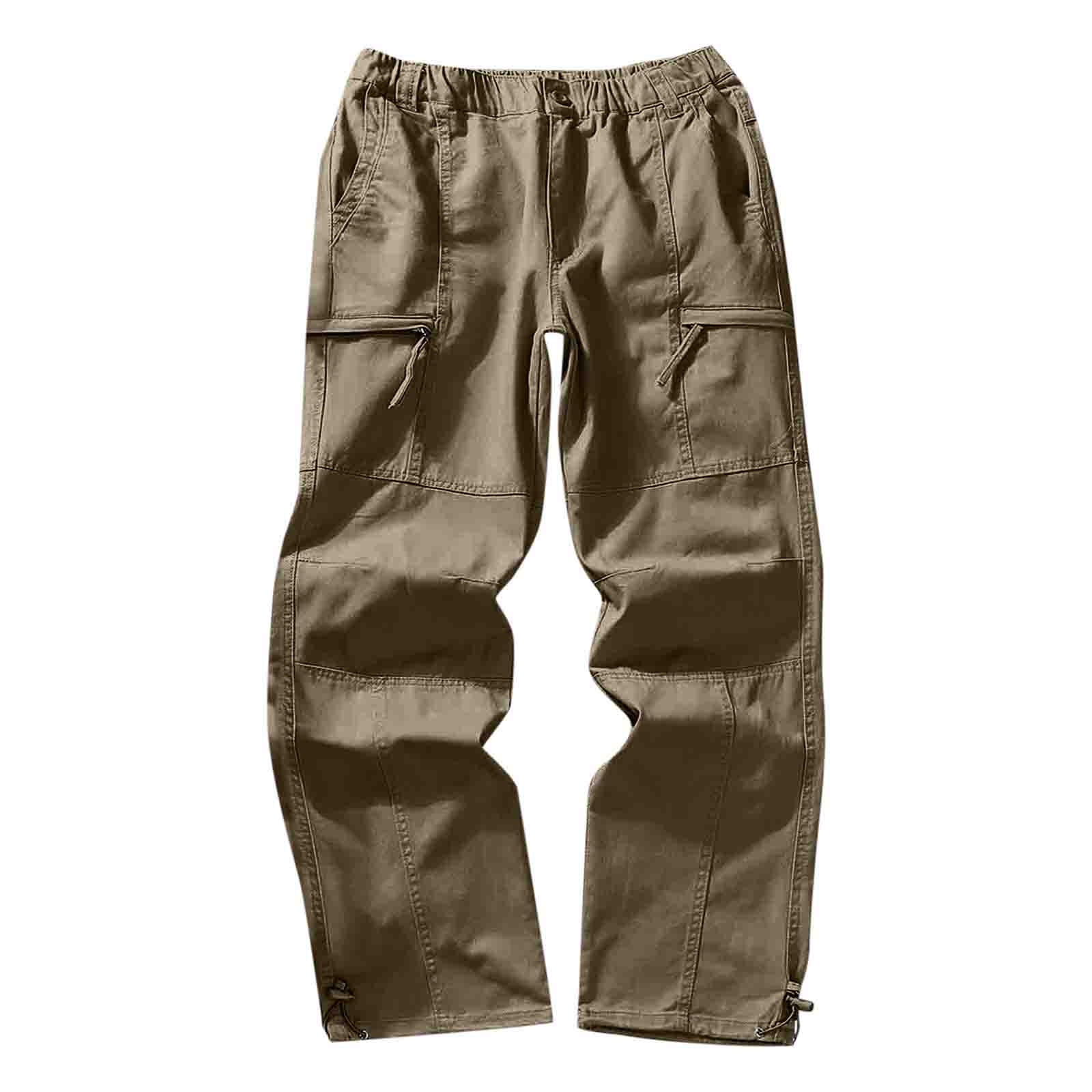 Aayomet Mens Pants Men's Elastic Waist Hiking Pants Water Resistant