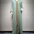 thumbnail image 4 of Zedker Women's Long Sleeve Open Quarry Floor Length Zipper Floor Length Muslim Fashion, Plus Size Mint GreenM, 4 of 6