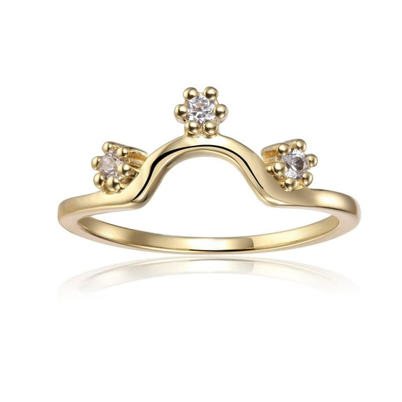 White Sapphire Star Sparkle Ring In Sterling Silver For Women