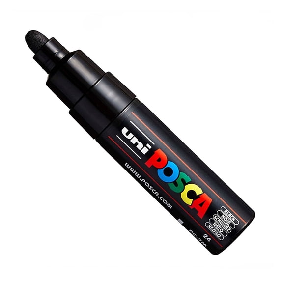 Posca PC-7M Paint Marker Art Pens - Large Bullet Nib 4.5-5.5mm - 15 Colours - New for 2017 - Black