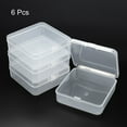 thumbnail image 3 of Unique Bargains 85x28mm Plastic Square Clear Storage Container Box with Lid, 6 Pack, 3 of 5