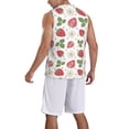 thumbnail image 2 of Xecao Strawberry print basketball shirt for both men and women, a unisex basketball jersey perfect for theme parties-Large, 2 of 6