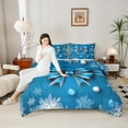 thumbnail image 4 of Homewish Teens Christmas Bowtie 3-Piece Full Size Comforter Sets,Happy Xmas Bedding Comforter Set,Kawaii Bow Snowflake Lightweight Bedding Sets,Lightweight Room Decor,Reversible, 4 of 8
