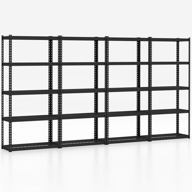 Gymax 4PCS 5-Tier Storage Shelf Heavy Duty Storage Utility Rack Shelf w/Anti-tipping Device