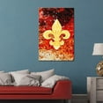 thumbnail image 2 of wall26 - Canvas Wall Art - Fleur De Lis Flower on Abstract Red Flame Background - Gallery Wrap Modern Home Art | Ready to Hang - 16x24 inches, 2 of 3