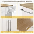 thumbnail image 5 of Pingliang Home Rolling Kitchen Storage Carts with Towel Rack and Drawers, Kitchen Island with Wheel,Rubberwood,White, 35", 5 of 9