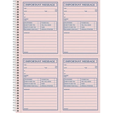 TOPS Voice Mail Log Book, 8 1/2 X 8-1/4, 1,400-Message Book -TOP44165 ...