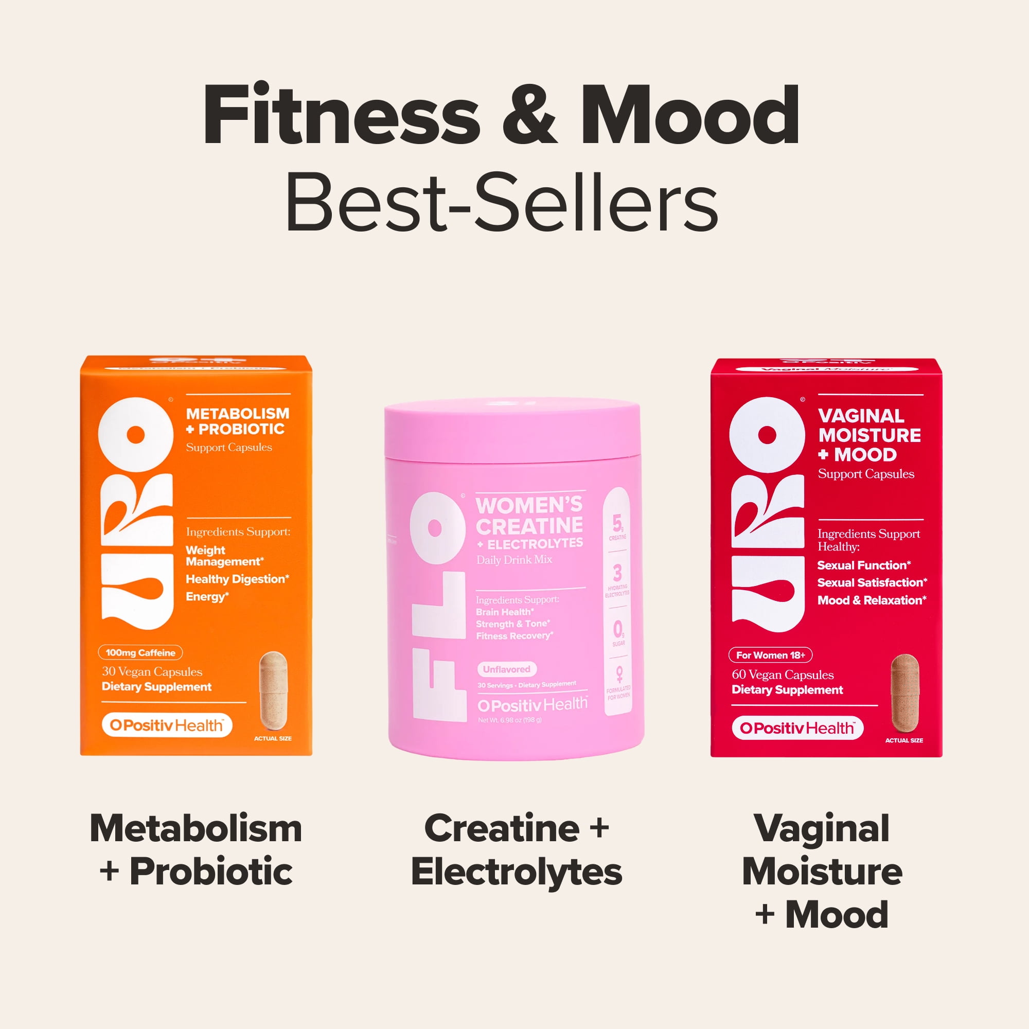 O Positiv FLO Creatine + Electrolytes Drink Mix for Brain Health & Fitness Recovery, 30 Servings