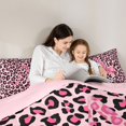 thumbnail image 4 of Manfei Kawaii Initial A Letter Bedding Comforter Set 7pcs, Pink Leopard Cheetah Print King Bedding Sets, Teens Kids Girls Women Reversible Bed Sheets, Ultra Soft Bedroom Decor, 4 of 7