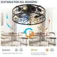 thumbnail image 2 of Enclosed Ceiling Fan with Light 18 Inch Low Profile Caged Fan for Bedroom with Remote 6-Speed Timer, 2 of 7