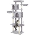 thumbnail image 1 of PawHut 69" Cat Tree, Cat Tower with 2 Condos, Light Grey, 1 of 10