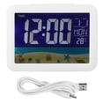 thumbnail image 1 of LCD Large Color Screen Alarm Clock Electronic Desk Home Decoration for Bedroom Use (White ), 1 of 8