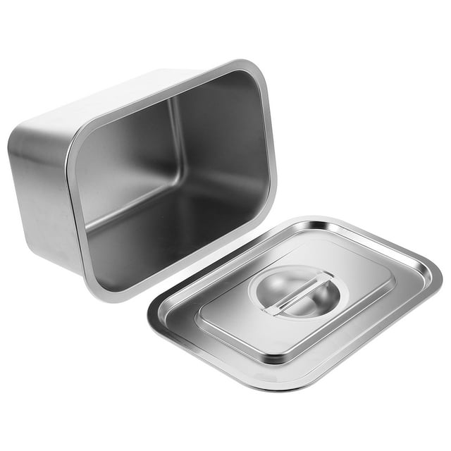 LOLIPPYY Compost Bins for Kitchen 1Pack Silver Rectangular Shape Stainless Steel for Daily Use and Families