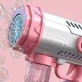 thumbnail image 1 of Máquina De Pompas De Jabón Soplador de burbujas de 12 agujeros, modo de ventilador, soplador automático de burbujas para el verano (rosa) Wdftyju Libre de BPA, 1 of 3
