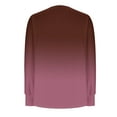thumbnail image 6 of Craaazy Plus Size Clothes For Women Gradient Color Pleated T-shirt Long Sleeve Round Neck Home Casual Tops Gifts For Women, 6 of 7