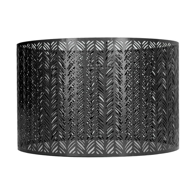 Pantalla de lámpara de tambor E27 E14 Clip en forma de hoja de abeto, cubierta de pantalla decorativa de Metal hueca para lámpara de techo de pared de mesa, color negro