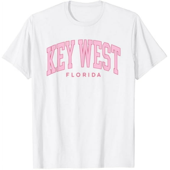 Key West Florida Summer Retro Pink Preppy Throwback Womens T-Shirt Unisex S-5XL Hot Trending Shirt, Vintage Birthday Gift