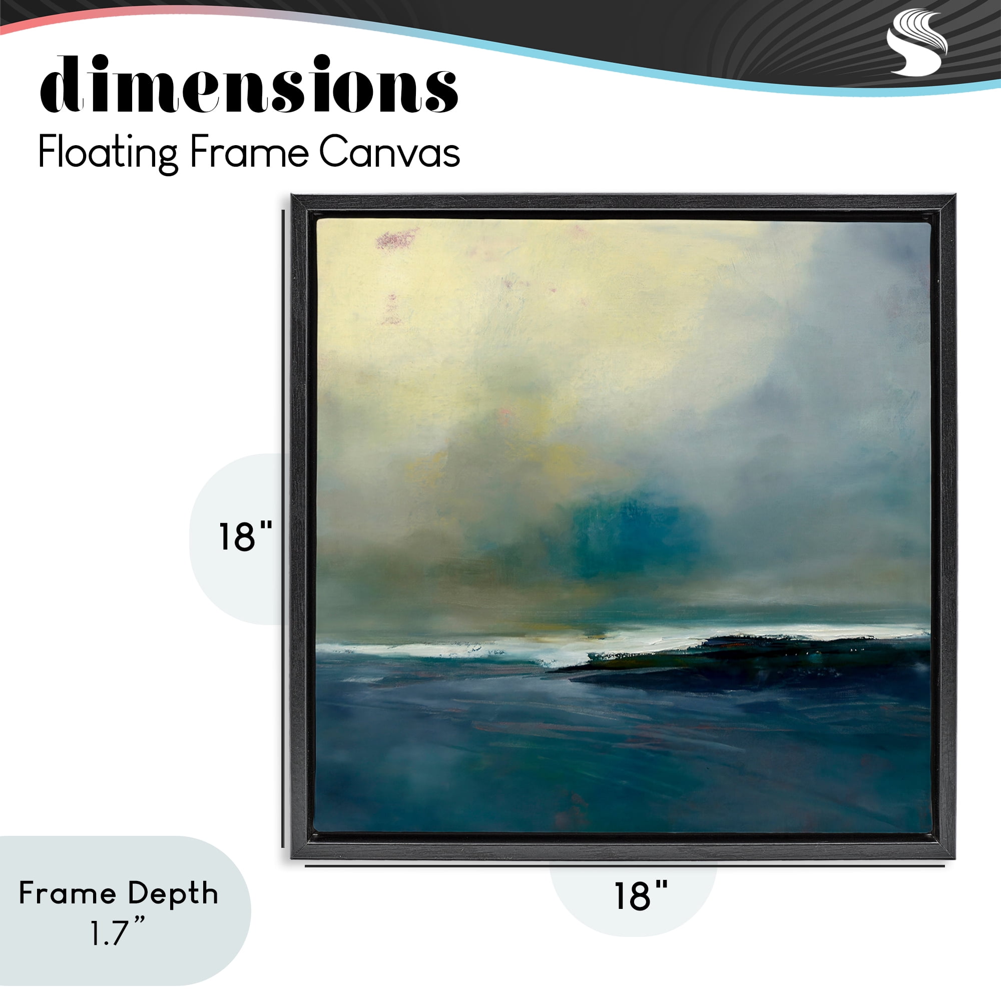 Stupell Industries Channeling Calm Horizon Black Framed Floater Canvas Wall Art, design by Patrick Dennis