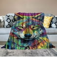 thumbnail image 2 of ARISTURING  Spirit Wolf Blanket for Bed, Dean Russo Wolf  Throw Blanket for Women, Men and Kids - Super Soft Plush Colorful Wolf Blanket Throw Plush Blanket for Wolf Lovers, 2 of 6