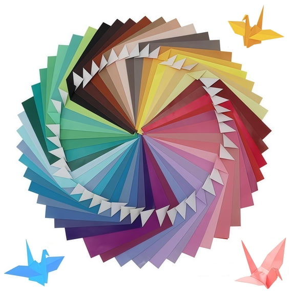 HYG Origami Paper 100 Sheets One Sided Colored Paper Square Origami Paper 6 x 6 inch for DIY Arts Crafts 50 Colors