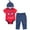 Red / blue, variant on Marvel Avengers Hulk Infant Baby Boys 3 Piece Outfit Set: Cuddly Bodysuit Pants Hat green / Gray 18 Months