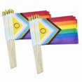 thumbnail image 1 of 50 Pack Intersex Progress Gay Pride Stick Flag Small Mini Rainbow Hand Held Lgbtq Flags,5x8 Inch, 1 of 5